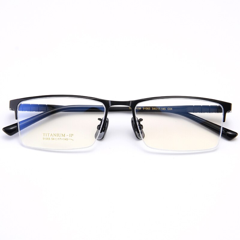 Bclear Men's Semi Rim Square Titanium Eyeglasses My91065 Semi Rim Bclear   