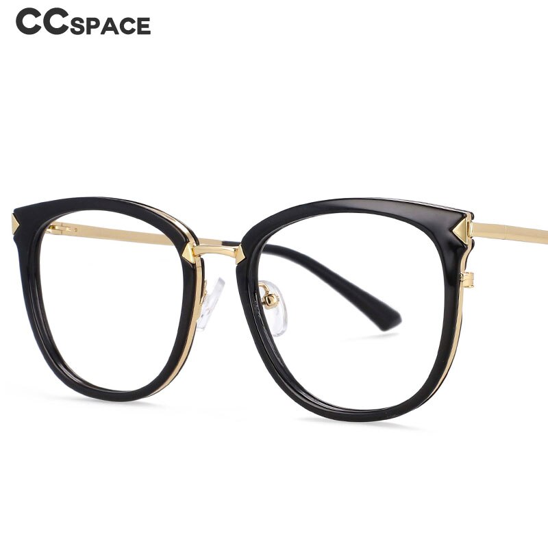 CCspace Women's Full Rim Square Round Tr 90 Titanium Frame Eyeglasses 54156 Full Rim CCspace
