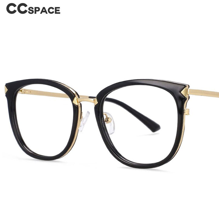 CCspace Women's Full Rim Square Round Tr 90 Titanium Frame Eyeglasses 54156 Full Rim CCspace