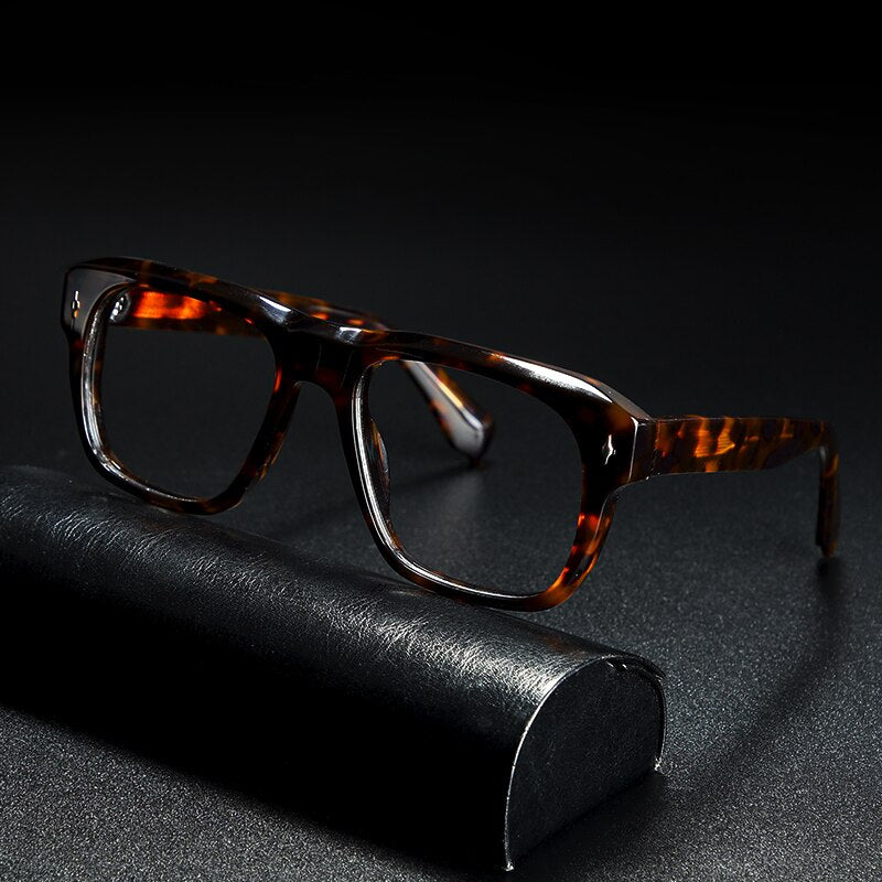 Gatenac Unisex Full Rim Square Acetate Eyeglasses Gxyj839 Full Rim Gatenac