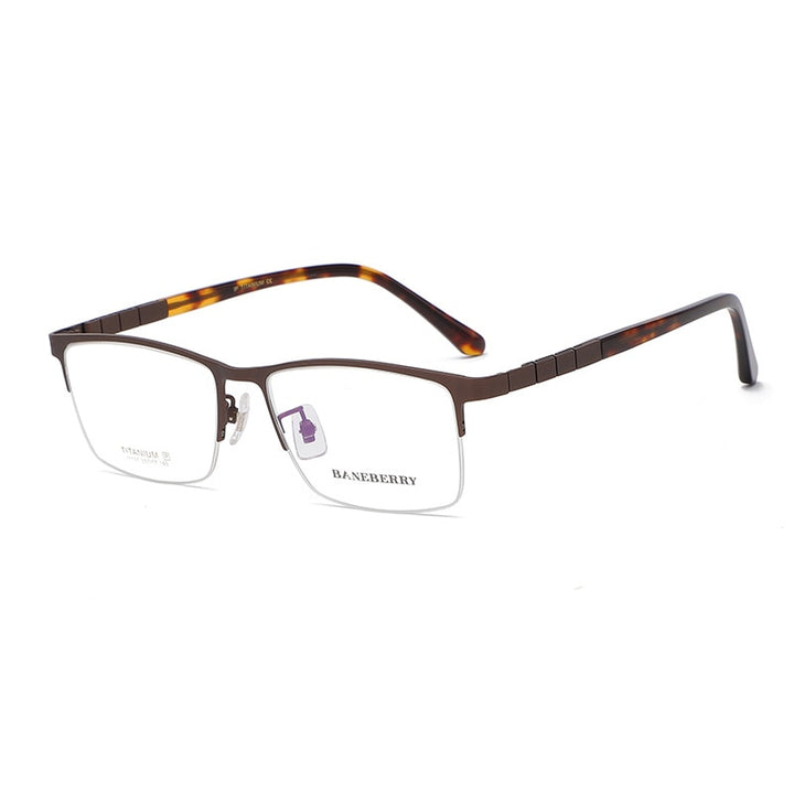 Zirosat Unisex Semi Rim Square Titanium Eyeglasses 71137 Semi Rim Zirosat