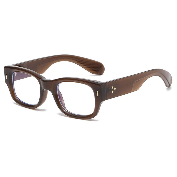 CCspace Unisex Full Rim Rectangle Acetate Eyeglasses 55548 Full Rim CCspace TeaC5 China