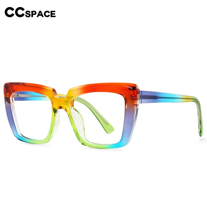 CCspace Women's Full Rim Big Square Acetate Frame Eyeglasses 54340 Full Rim CCspace