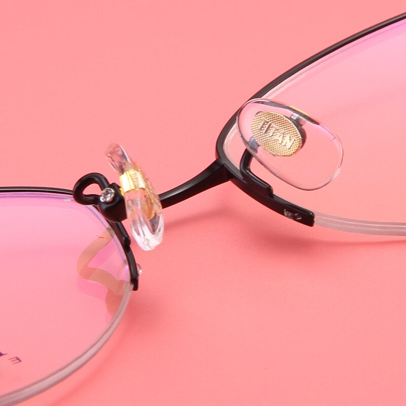 Bclear Women's Semi Rim Titanium Oval Eyeglasses Sc18029 Semi Rim Bclear