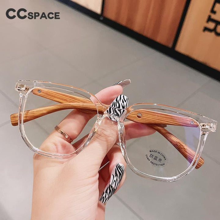 CCspace Unisex Full Rim Big Polygon Square Tr 90 Titanium Eyeglasses 55580 Full Rim CCspace