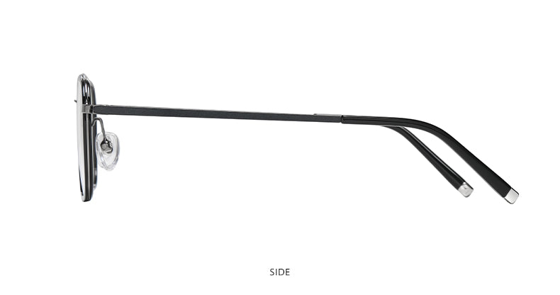Reven Jate Unisex Full Rim Square Acetate Titanium Frame Eyeglasses R2325 Full Rim Reven Jate