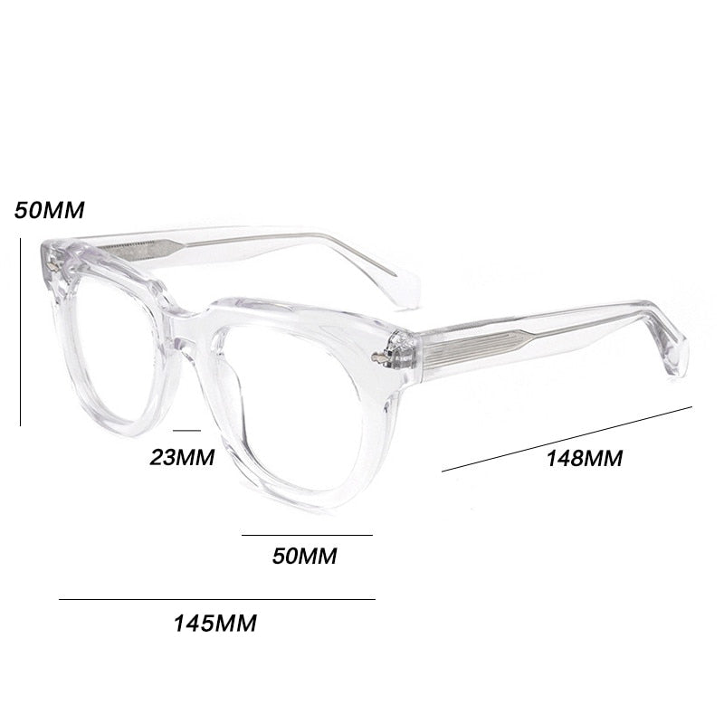 Gatenac Unisex Full Rim Square Acetate Frame Eyeglasses Gxyj774 Full Rim Gatenac