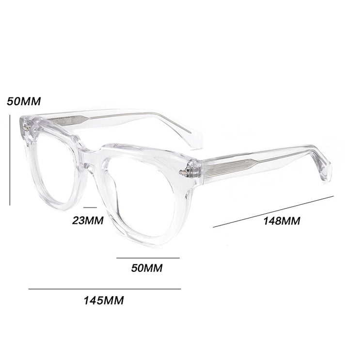 Gatenac Unisex Full Rim Square Acetate Frame Eyeglasses Gxyj774 Full Rim Gatenac