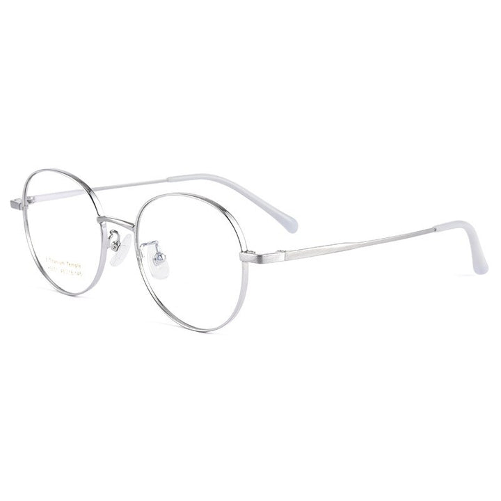 Handoer Men's Full Rim Round Square Titanium Eyeglasses K5051bsf Full Rim Handoer silver  