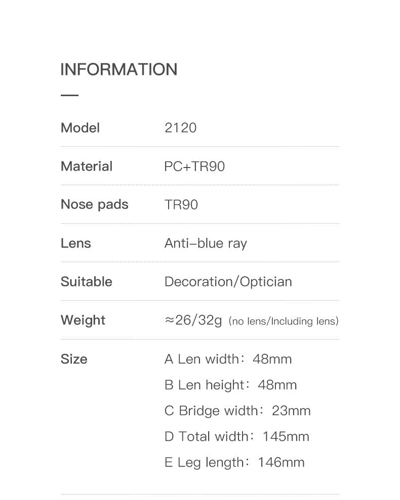 Reven Jate Unisex Full Rim Square Oval Tr 90 Acetate Alloy Eyeglasses 2120 Full Rim Reven Jate