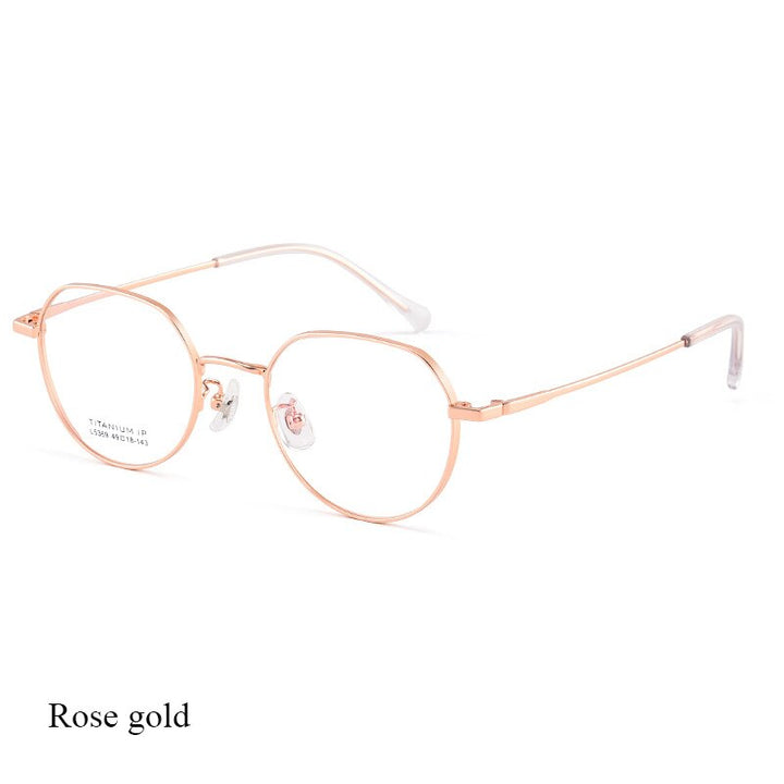 Bclear Unisex Full Rim Polygon Square Titanium Eyeglasses Lb5369 Full Rim Bclear Rose Gold