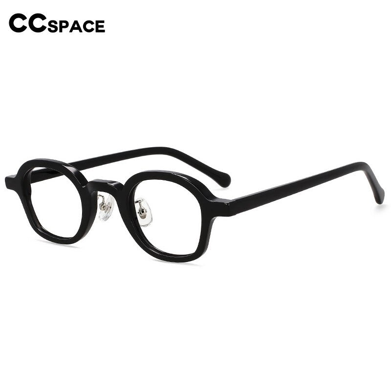 CCspace Unisex Full Rim Round Handcrafted Acetate Eyeglasses 55698 Full Rim CCspace