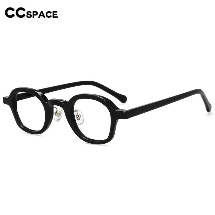 CCspace Unisex Full Rim Round Handcrafted Acetate Eyeglasses 55698 Full Rim CCspace