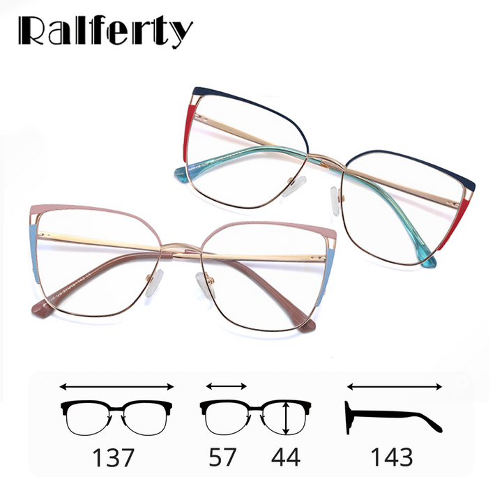 Ralferty Women's Full Rim Square Cat Eye Tr 90 Acetate Eyeglasses F82019 Full Rim Ralferty