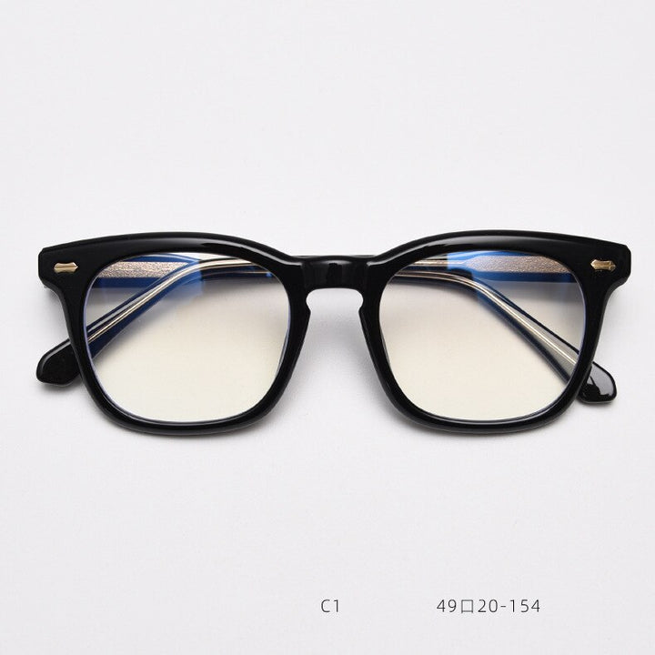CCspace Unisex Full Rim Square Cat Eye Tr 90 Acetate Eyeglasses 55801 Full Rim CCspace Black China