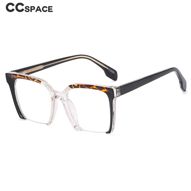 CCspace Women's Semi Rim Square Cat Eye Tr 90 Titanium Eyeglasses 55292 Semi Rim CCspace