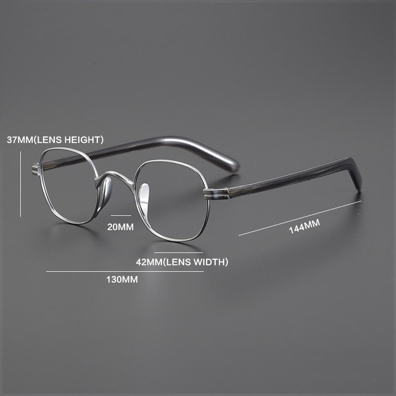 Gatenac Unisex Full Rim Small Square Acetate Titanium Eyeglasses Gxyj1014 Full Rim Gatenac