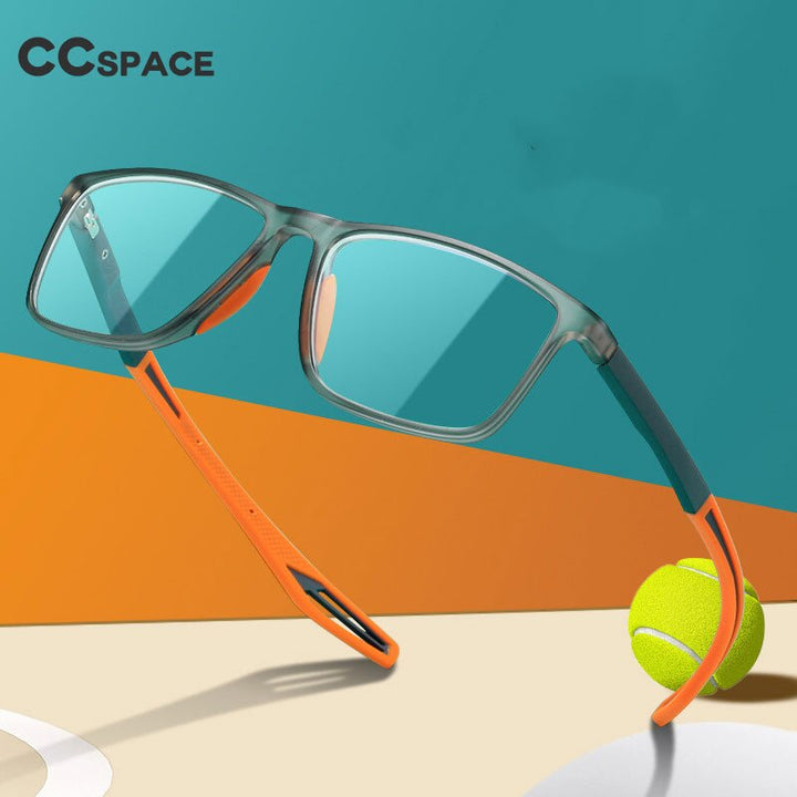 CCSpace Youth Unisex Full Rim Square TR 90 Titanium Myopic Sport Reading Glasses 55419 Reading Glasses CCspace   