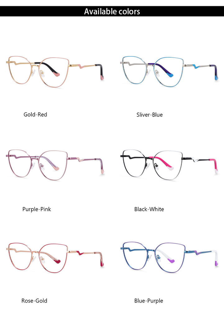 CCspace Women's Full Rim Cat Eye Alloy Frame Eyeglasses 54317 Full Rim CCspace