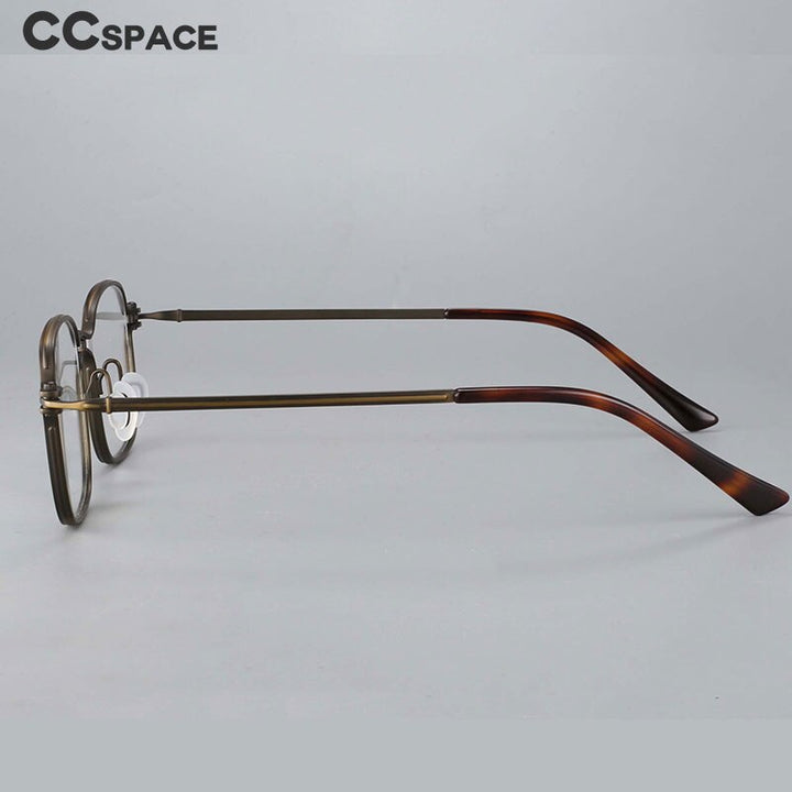 CCspace Unisex Full Rim Square Handcrafted Titanium Eyeglasses 54708 Full Rim CCspace