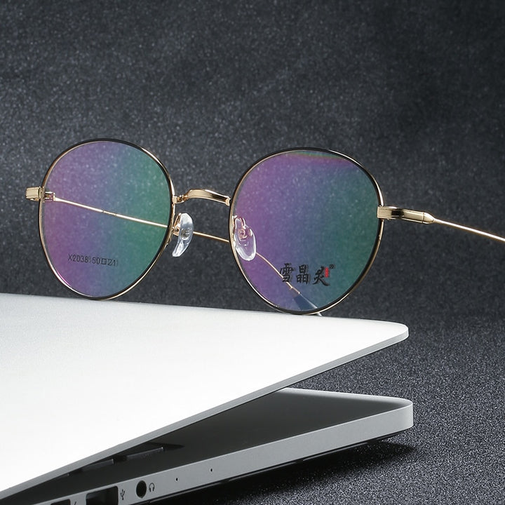 Reven Jate Unisex Full Rim Round Alloy Frame Eyeglasses X2038 Full Rim Reven Jate