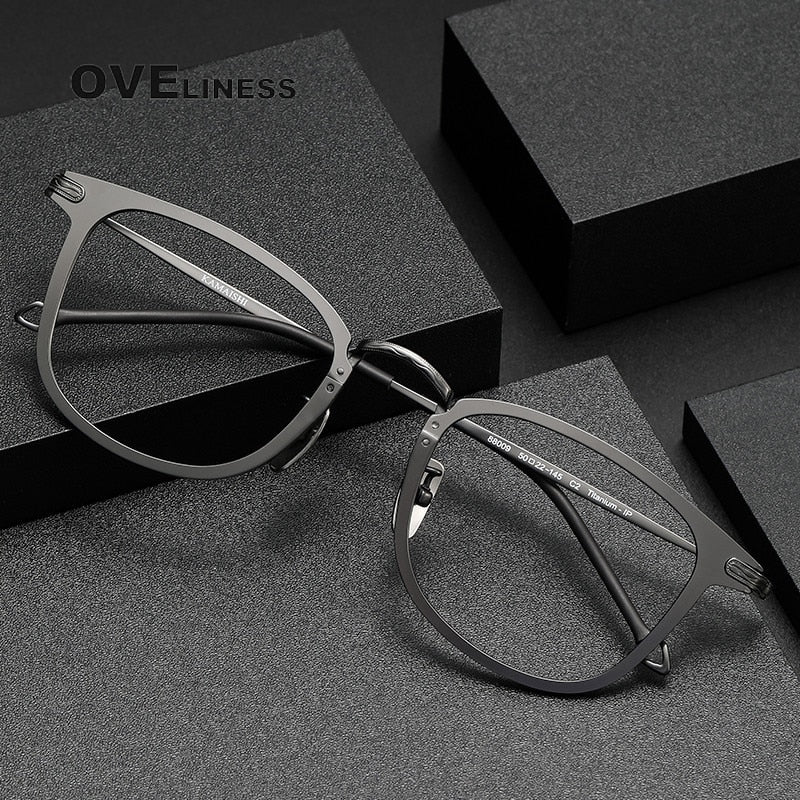 Oveliness Unisex Full Rim Square Titanium Eyeglasses 88009 Full Rim Oveliness