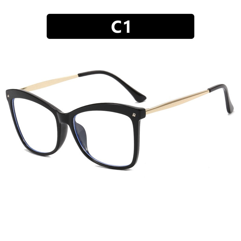 CCspace Unisex Full Rim Square Cat Eye Acetate Eyeglasses 55532 Full Rim CCspace China Black