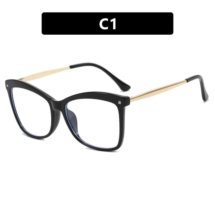 CCspace Unisex Full Rim Square Cat Eye Acetate Eyeglasses 55532 Full Rim CCspace China Black