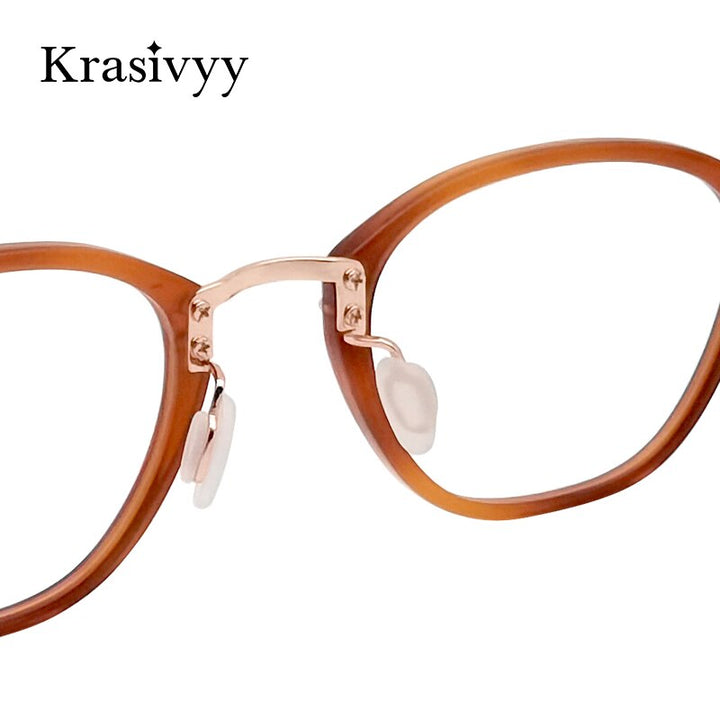 Krasivyy Unisex Full Rim Oval Titanium Acetate Eyeglasses Rlt5881 Full Rim Krasivyy