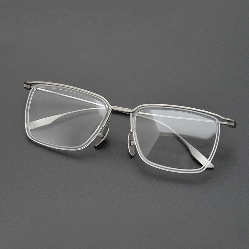 Gatenac Unisex Full Rim Square Titanium Eyeglasses Gxyj896 Full Rim Gatenac