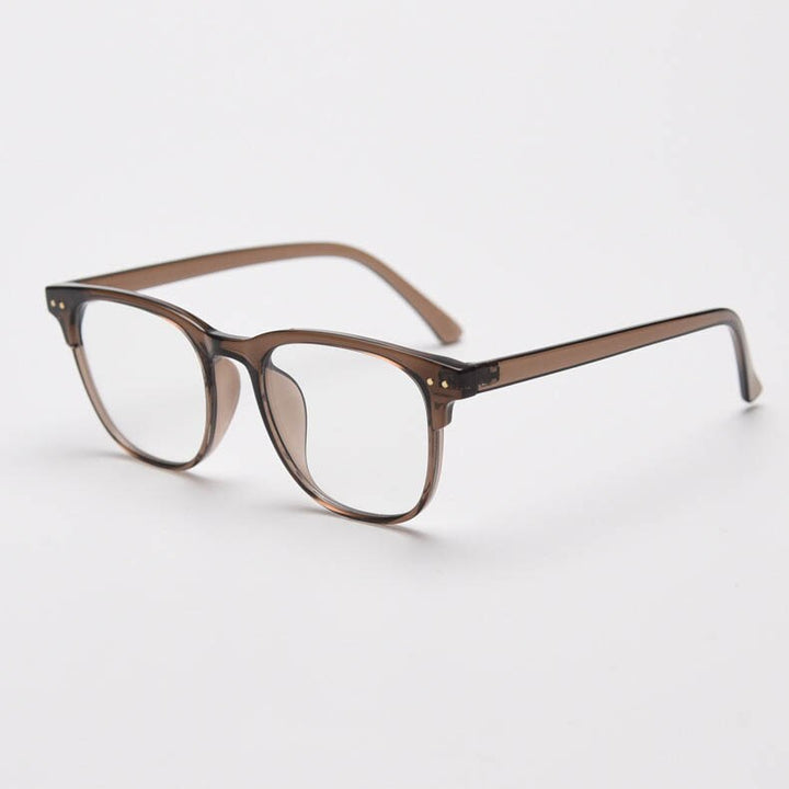 CCspace Unisex Full Rim Big Square Tr 90 Titanium Eyeglasses 55804 Full Rim CCspace Tea China