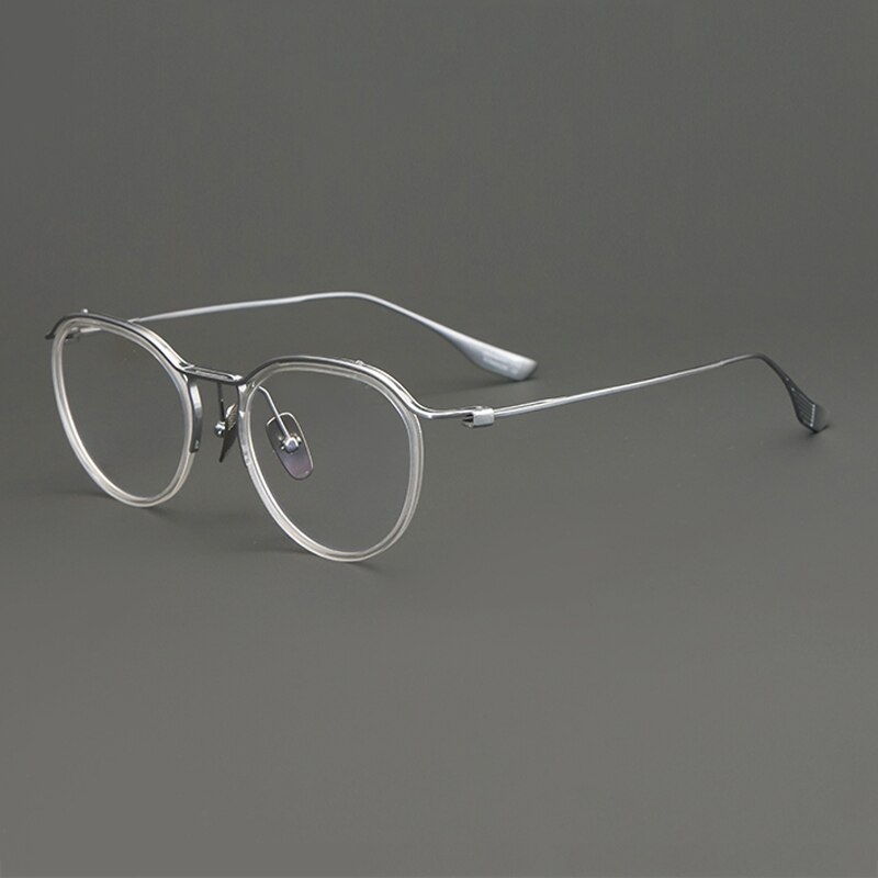 Gatenac Unisex Full Rim Round Titanium Eyeglasses Gxyj895 Full Rim Gatenac