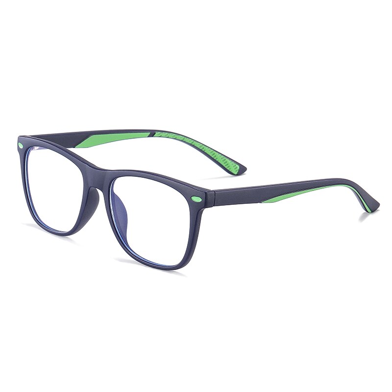 Zirosat Children's Unisex Full Rim Square Tr 90 Eyeglasses 5102 Full Rim Zirosat dark blue