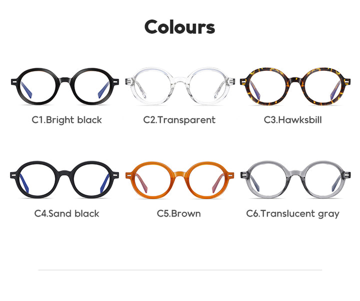 Reven Jate Unisex Full Rim Oval Tr 90 Eyeglasses 2092 Full Rim Reven Jate