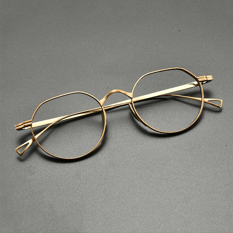 Gatenac Unisex Full Rim Oval Round Titanium Eyeglasses Gxyj832 Full Rim Gatenac Bronze