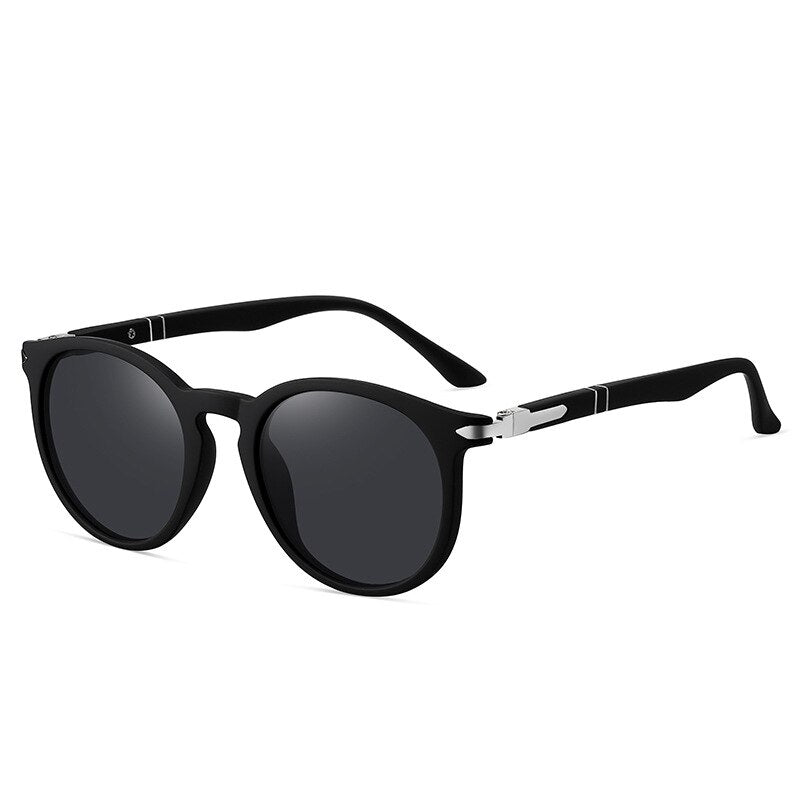 Yimaruili Unisex Full Rim Round Tac Tr 90 Polarized Sunglasses C3047 Sunglasses Yimaruili Sunglasses Black Gray C1 Other 