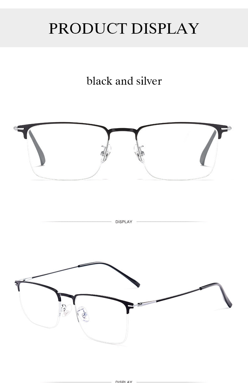 Hotochki Men's Full/Semi Rim SquareTitanium Frame Eyeglasses 0608-0606 Semi Rim Hotochki   