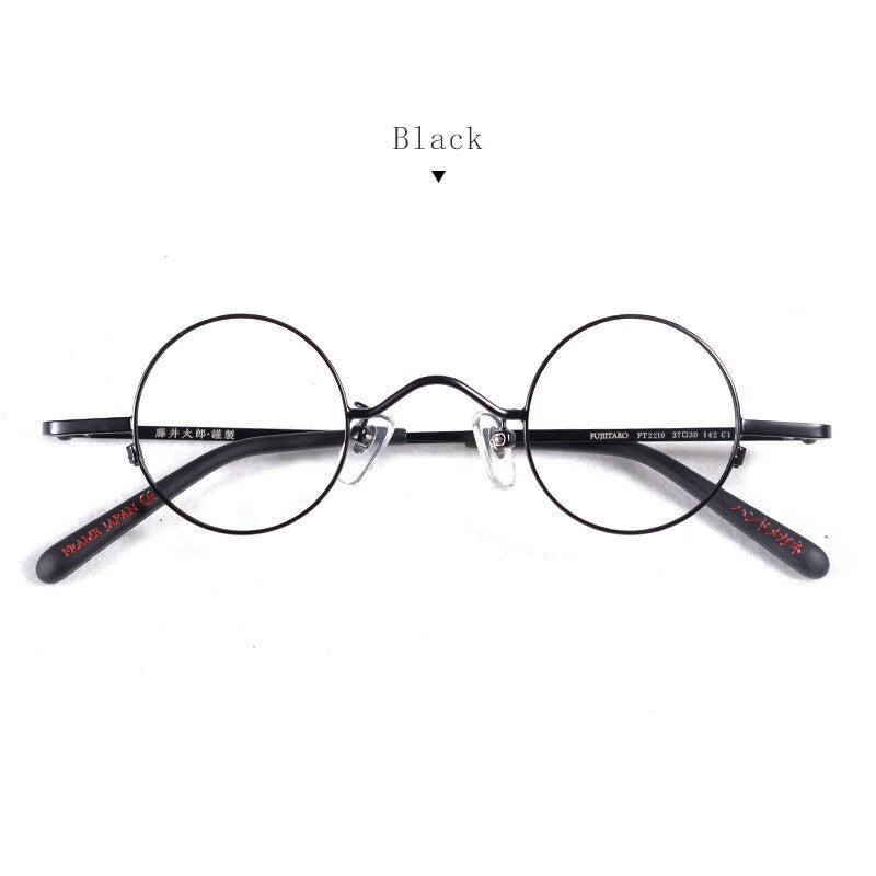 Hdcrafter Unisex Full Rim Round Titanium Alloy Eyeglasses Ft2219 Full Rim Hdcrafter Eyeglasses Black