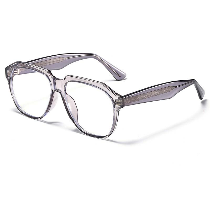 CCspace Unisex Full Rim Large Square Acetate Eyeglasses 55063 Full Rim CCspace China Gray