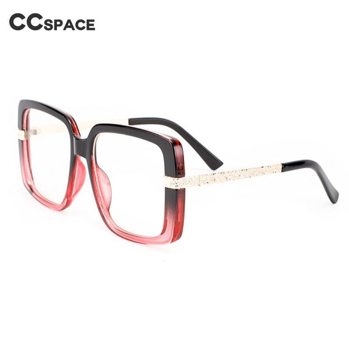 CCspace Unisex Full Rim Oversized Square Tr 90 Eyeglasses 53218 Full Rim CCspace