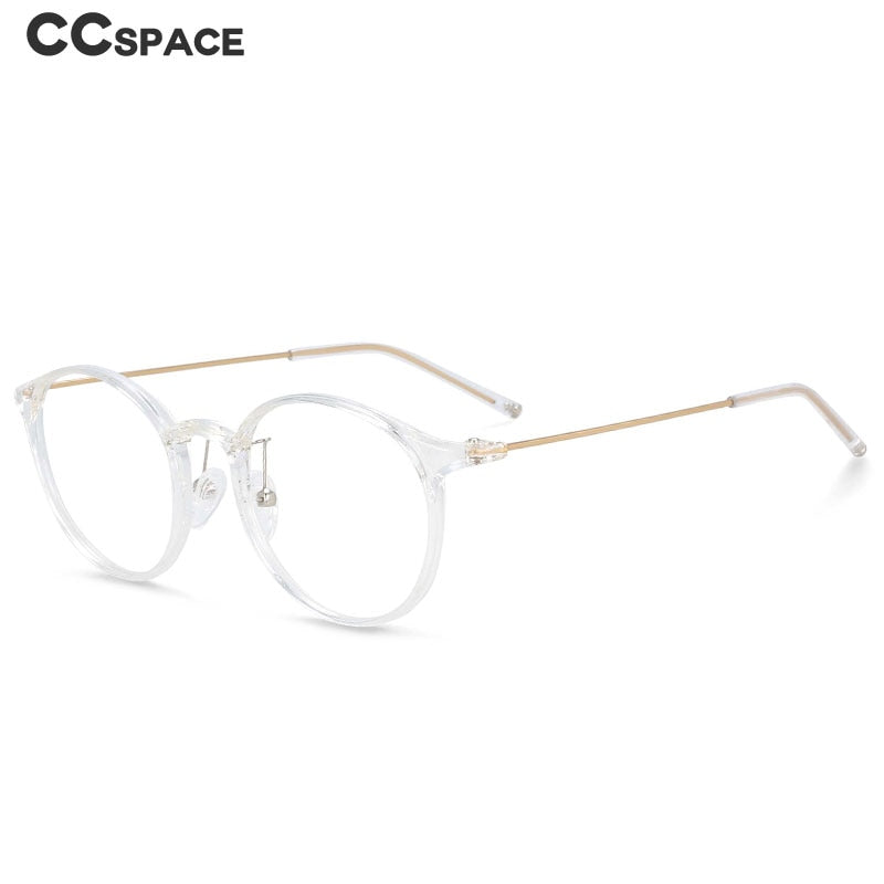 CCspace Unisex Full Rim Round Tr 90 Titanium Frame Eyeglasses 54274 Full Rim CCspace