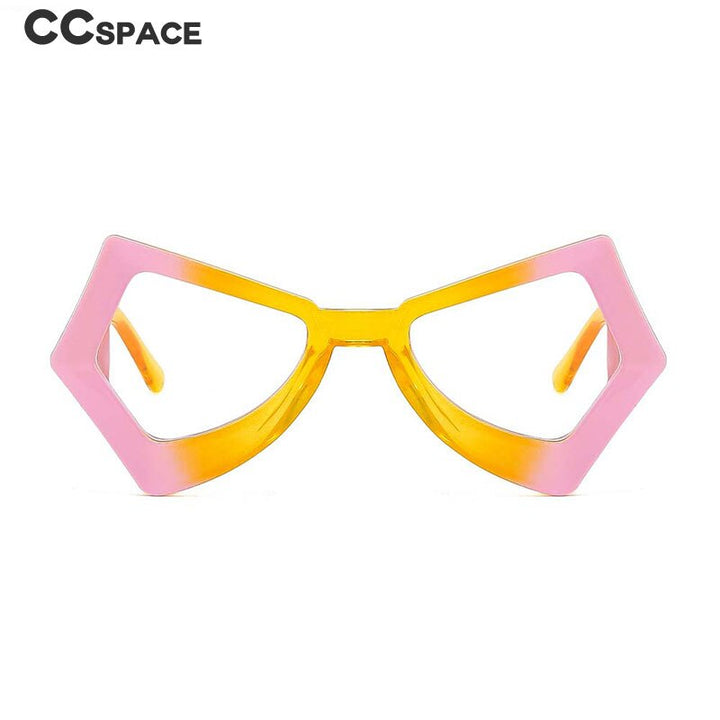 CCspace Unisex Full Rim Polygonal Cat Eye Acetate Frame Eyeglasses 54620 Full Rim CCspace