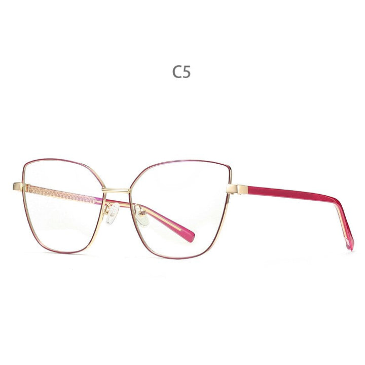 Hdcrafter Women's Full Rim Cat Eye Titanium Frame Eyeglasses 3002 Full Rim Hdcrafter Eyeglasses C5