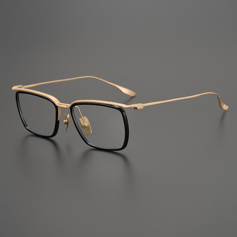 Gatenac Unisex Full Rim Square Titanium Eyeglasses Gxyj896 Full Rim Gatenac