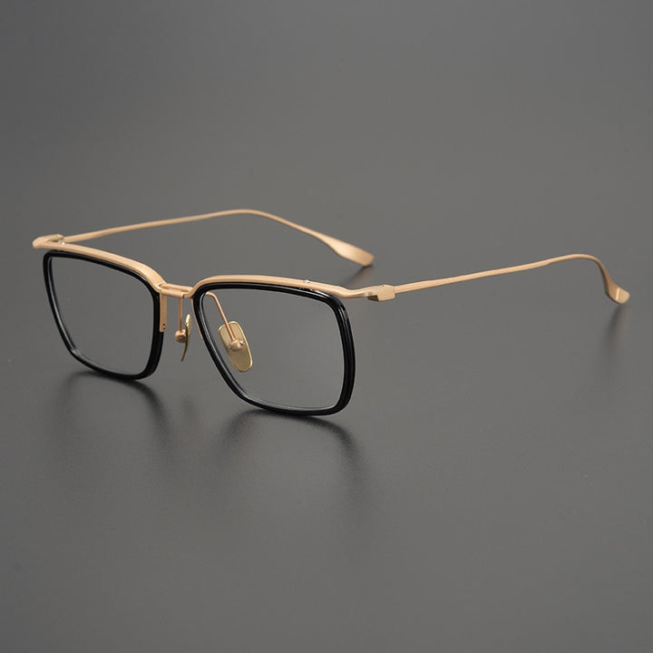 Gatenac Unisex Full Rim Square Titanium Eyeglasses Gxyj896 Full Rim Gatenac