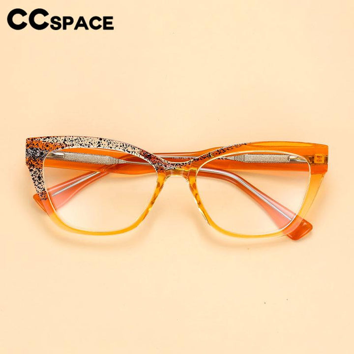 CCspace Unisex Full Rim Square Cat Eye Tr 90 Titanium Eyeglasses 56596 Full Rim CCspace