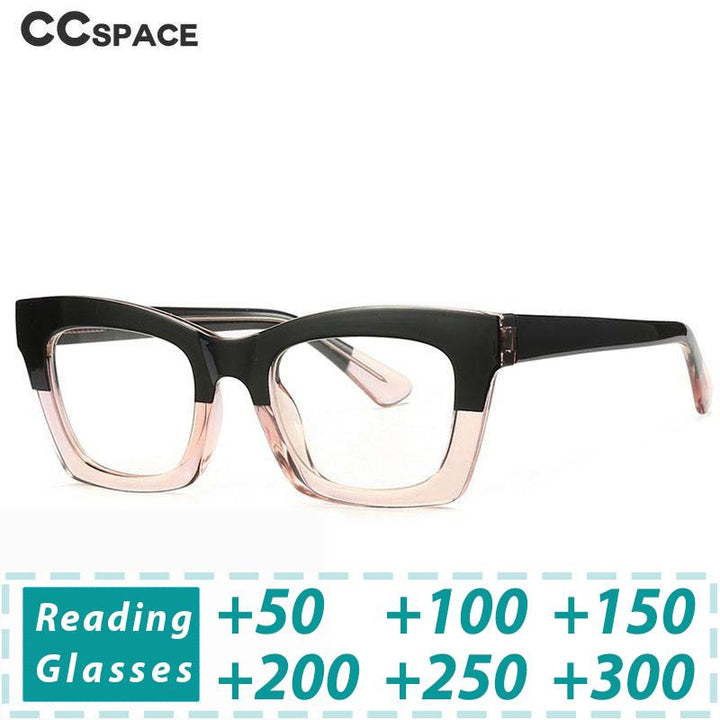 CCspace Unisex Full Rim Square Cat Eye Tr 90 Titanium Reading Glasses R49524 Reading Glasses CCspace