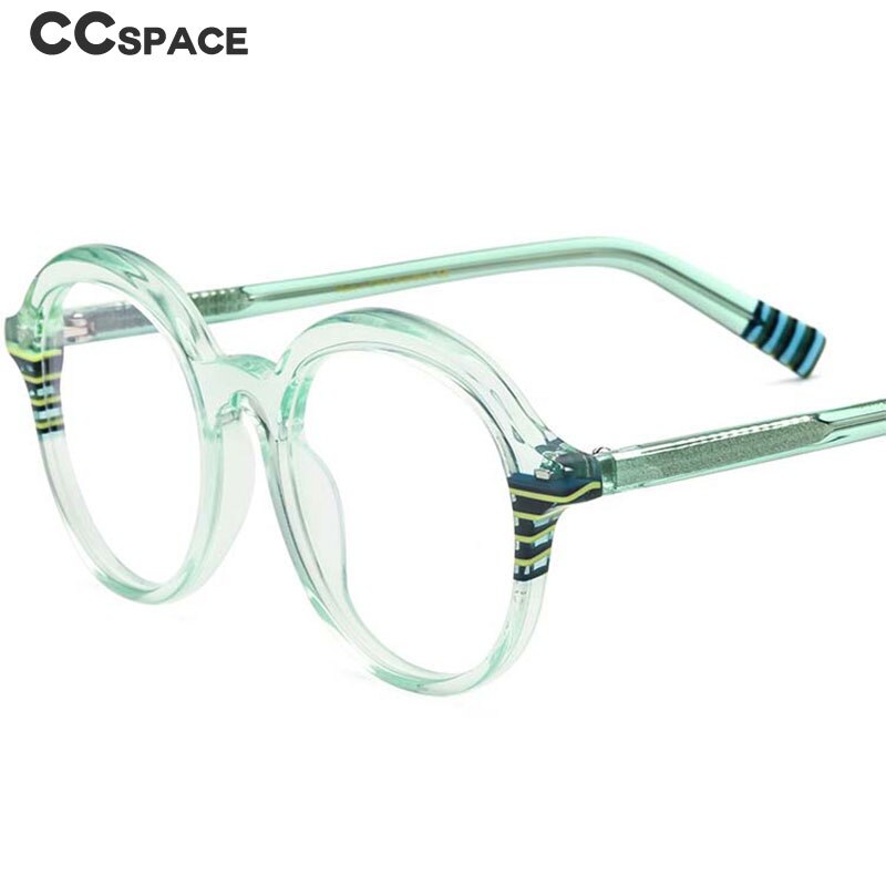 CCspace Unisex Full Rim Large Round Tr 90 Titanium Eyeglasses 53342 Full Rim CCspace