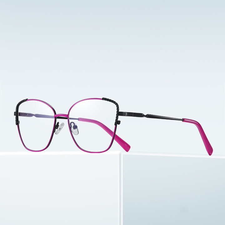 Gmei Women's Full Rim Alloy Polygonal Cat Eye Frame Eyeglasses Full Rim Gmei Optical