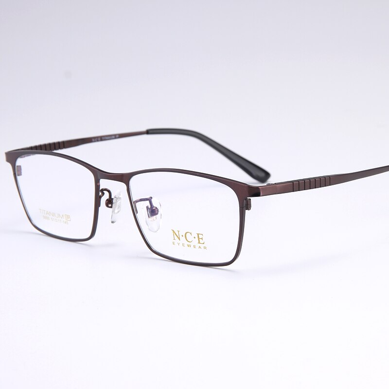 Reven Jate Unisex Full Rim Square Titanium Eyeglasses 5000 Full Rim Reven Jate brown